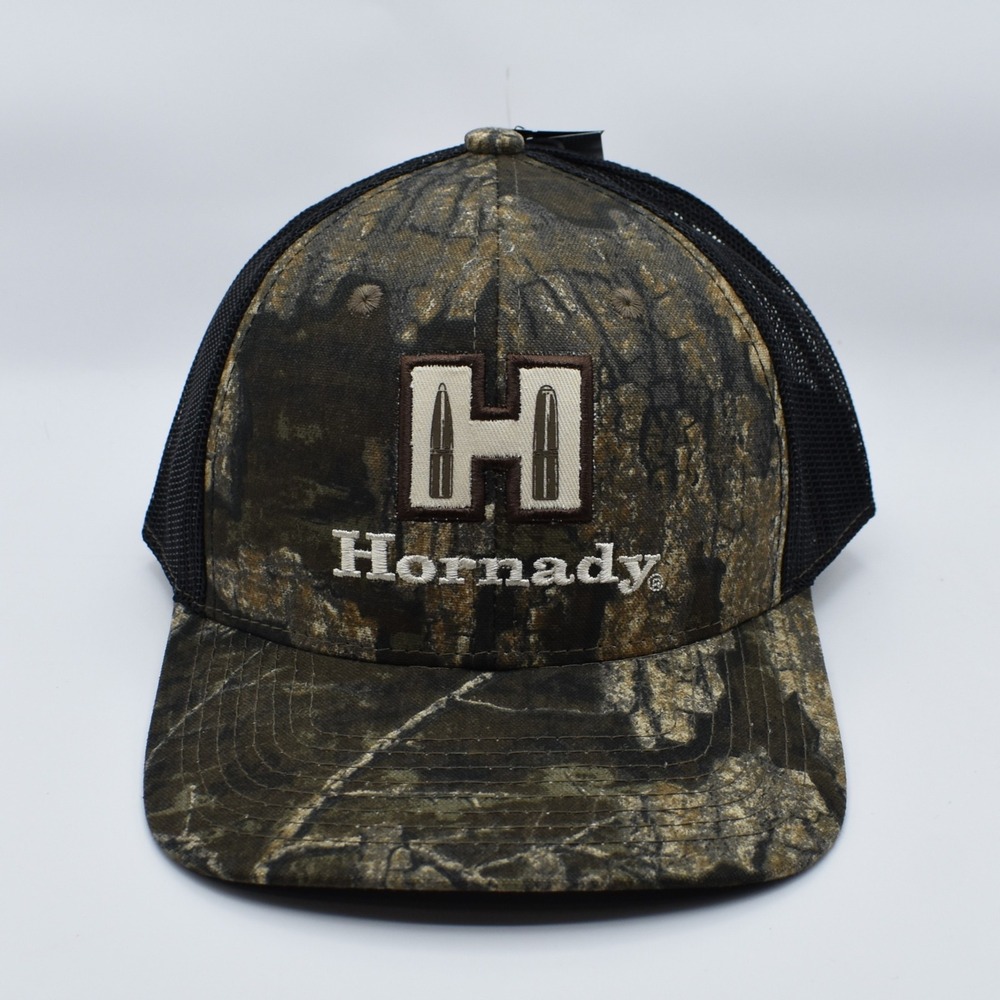 Hornady Realtree Timber Camo Black Mesh Snapback Adjustable Hat Outdoor Cap NEW